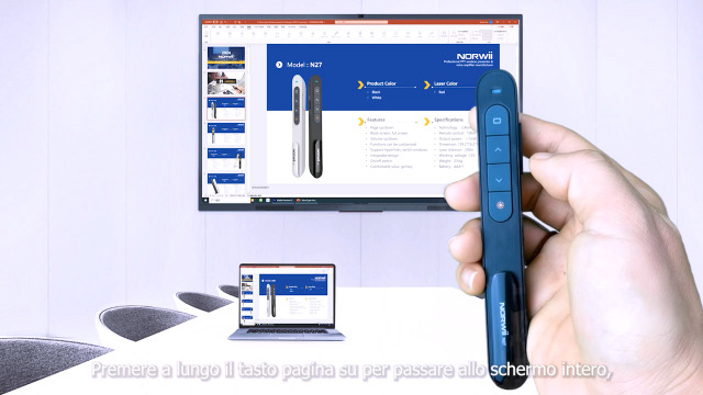 N76 Puntatore Luce Verde Ricaricabile Presenter Wireless Presentazione - Foto 3