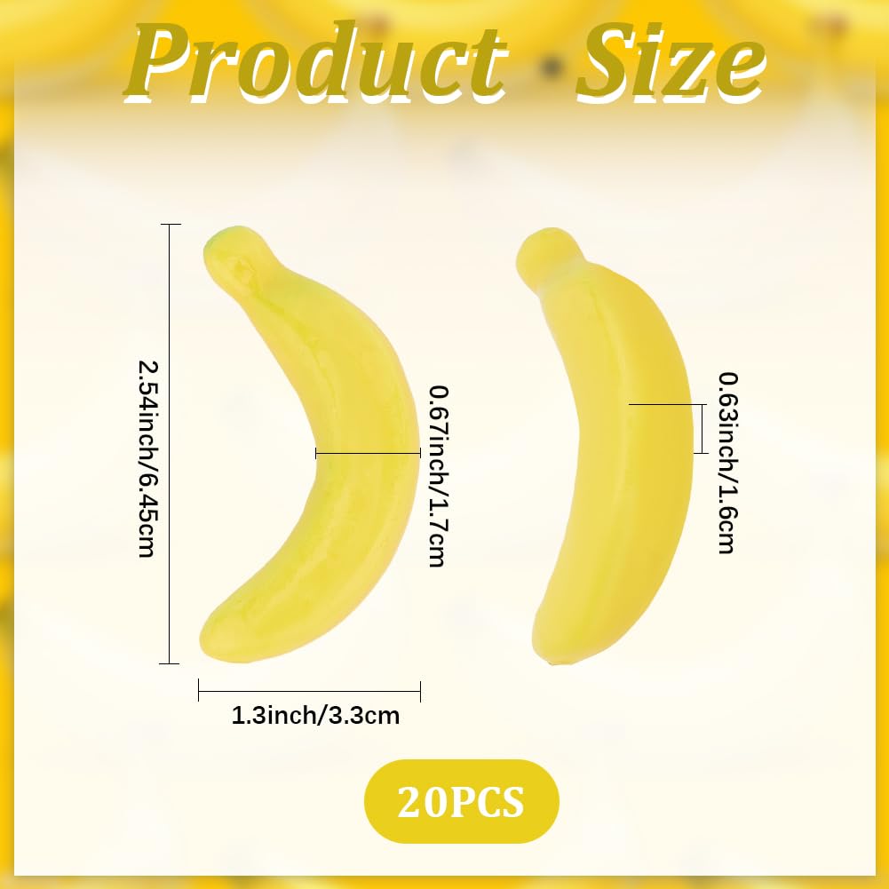 CRASPIRE 20Pcs Banana Party Decorations Artificial Bananas Mini Small Imitation Realistic Lifelike Simulation Foam Yellow Fruit Decoration for Christmas Wedding Pretending Props Home Accessories - Image 2