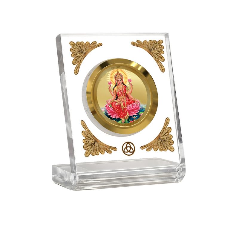 Image of DIVINITI 24K Gold Plated Religious Car Dashboard Frame | Premium God Idol Frame for Car, Home Mandir & Office Table | Spiritual Gift, Decorative Showpiece