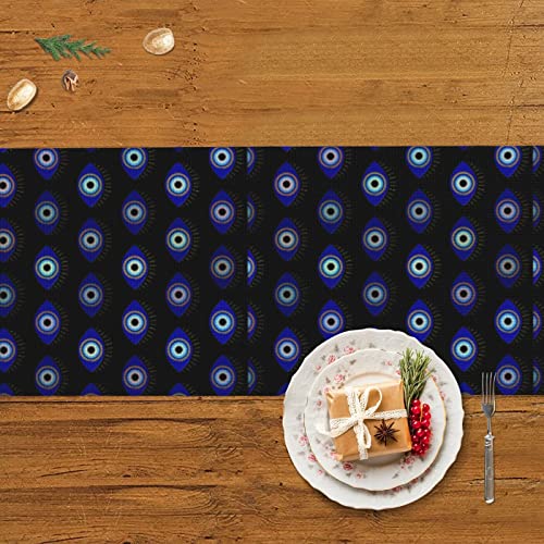 Christmas Table Runner Turkish-Evil-Eye-Symbol Modern Table Decor Long Table Cover #TOP3