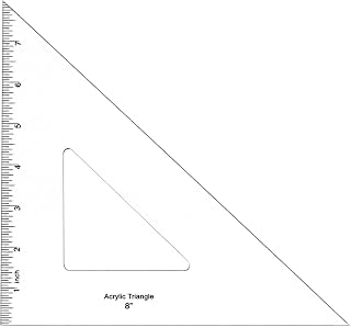Coopay 8 Inch Drafting Triangle 45/90 Degree, Clear Acrylic, Inking Edge | Drafting Triangle, Inking Edge, Technical Drawing Tools, Design, Architect and Engineering, Student, Carpenter & Woodworker