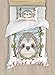 Ambesonne Sloth Duvet Cover Set, Exotic Animal in Floral Frame Sloth Smile Theme with Mammal Portrait, Decorative 2 Piece Bedding Set with 1 Pillow Sham, Twin Size, Olive Green
