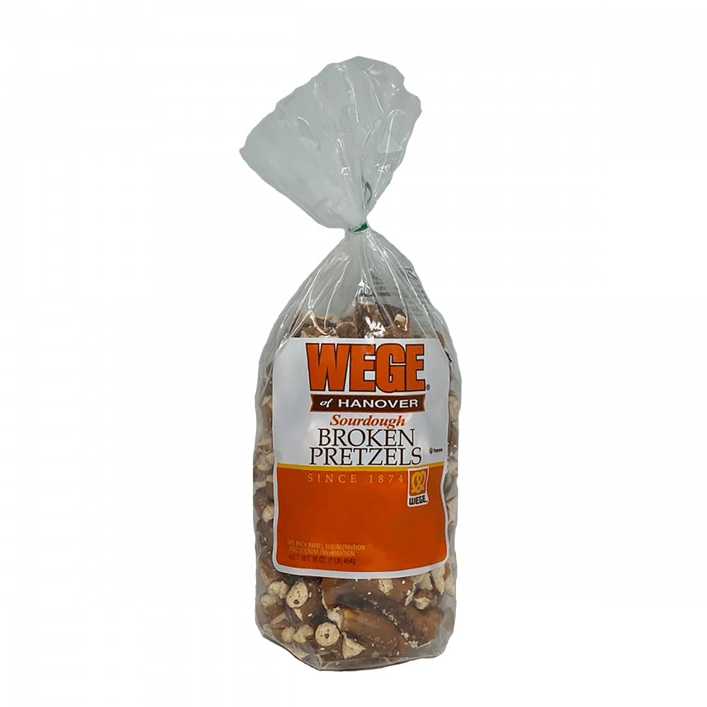 Wege Sourdough Broken Pretzel, 16-Ounce (Pack of 4)