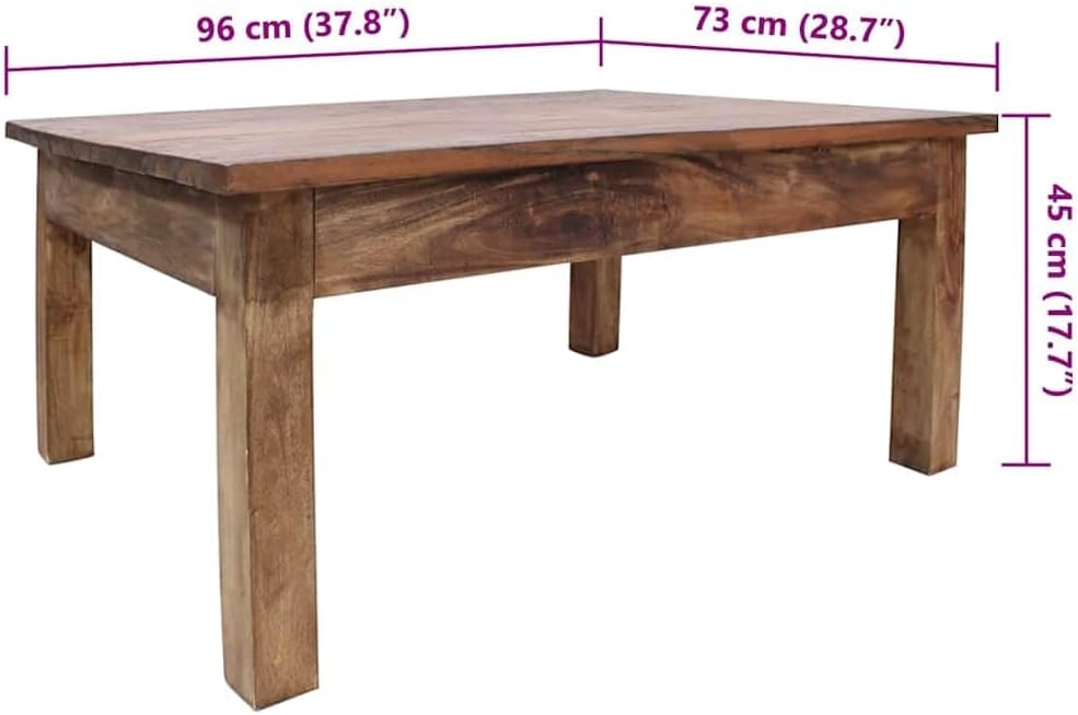 vidaXL Coffee Table Various Shades of Brown Solid Mahogany Wood Medium