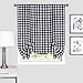 ACHIM Buffalo Check Tieup Window Curtain - 42 Inch Width, 63 Inch Length - Black & White Plaid - Light Filtering Farmhouse Country Drapes for Bedroom Living & Dining Room Home Decor