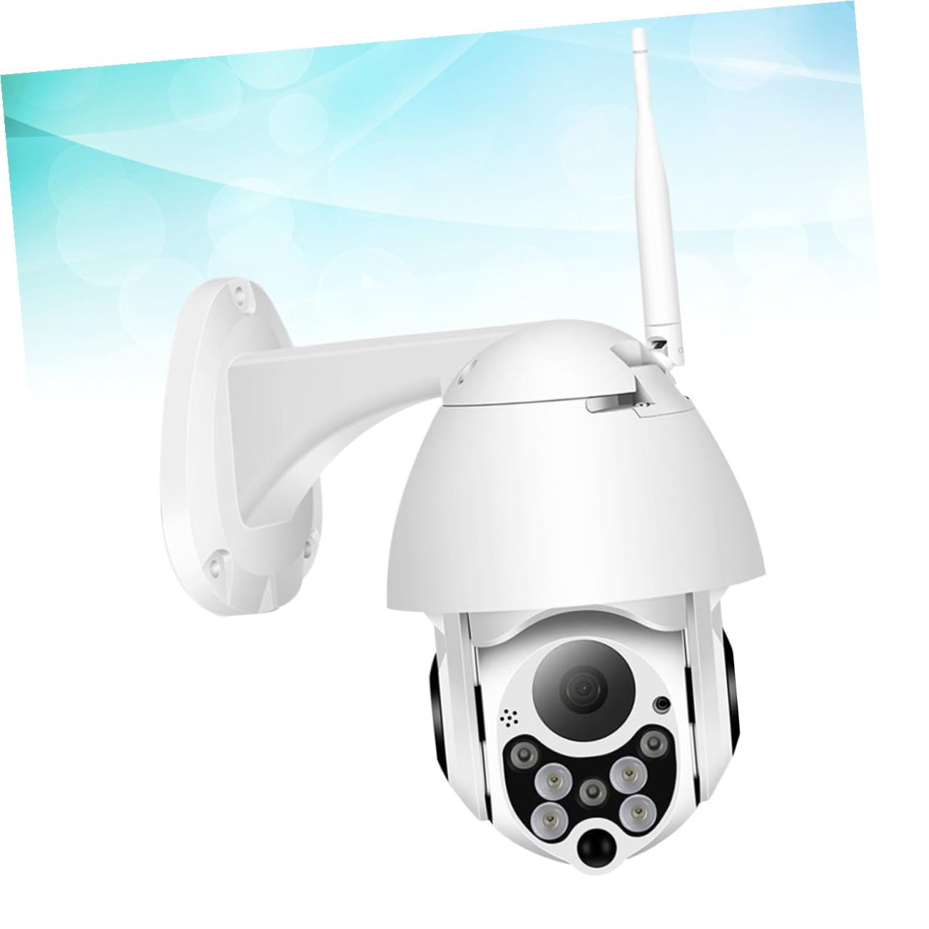 Veemoon Telecamera di Sicurezza Esterna Wifi, Videocamera Dome in Plastica Bianca, Zoom Digitale 4x, per Sorveglianza Casa e Animali