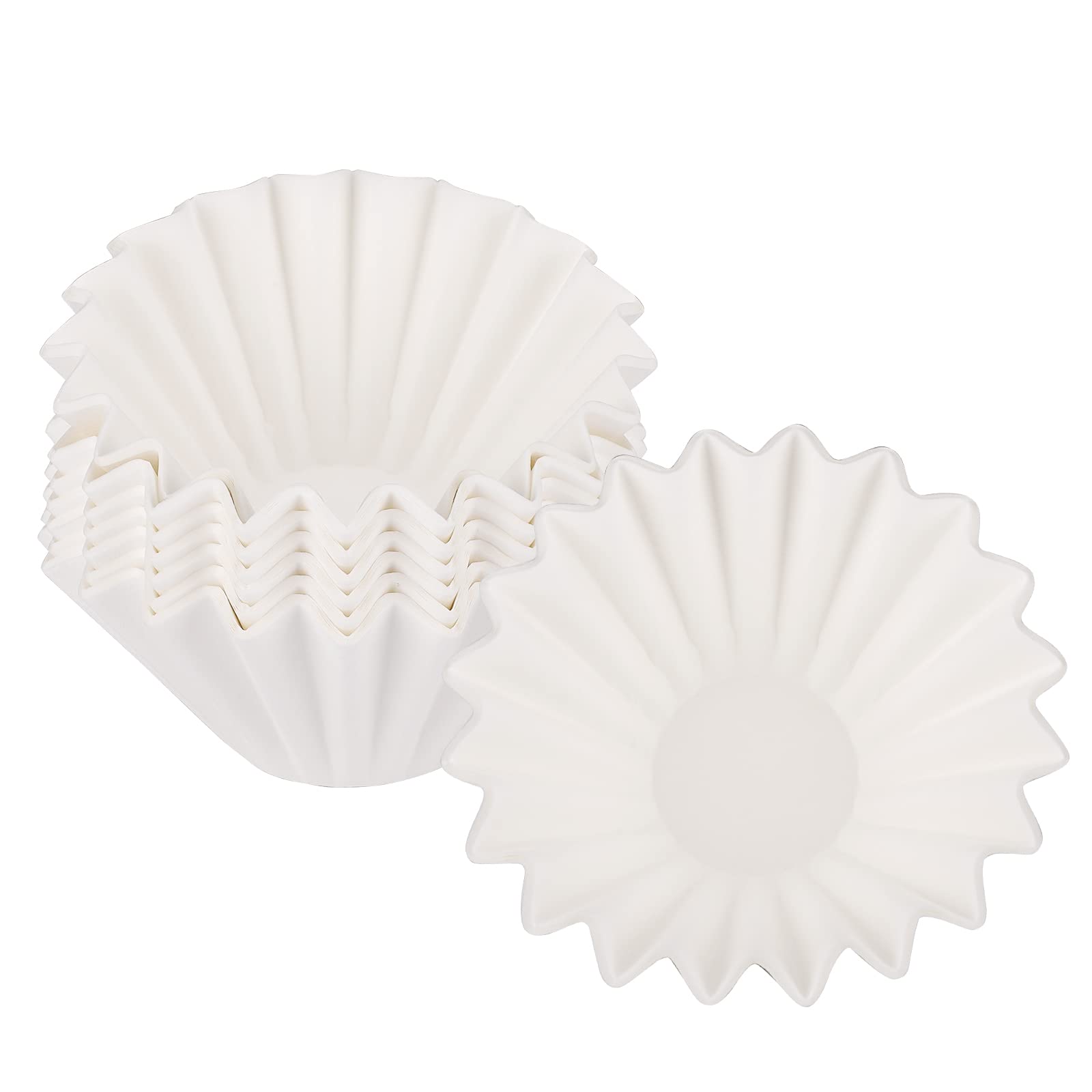 EUSOAR 1-4 Cup Paper Coffee Filters, Pack of 200 White Disposable Coffee Filter Basket Style, for Home Commercial Coffee Dripper and Brewers, Compatible for Single Pour Over and Drip Coffee Makers