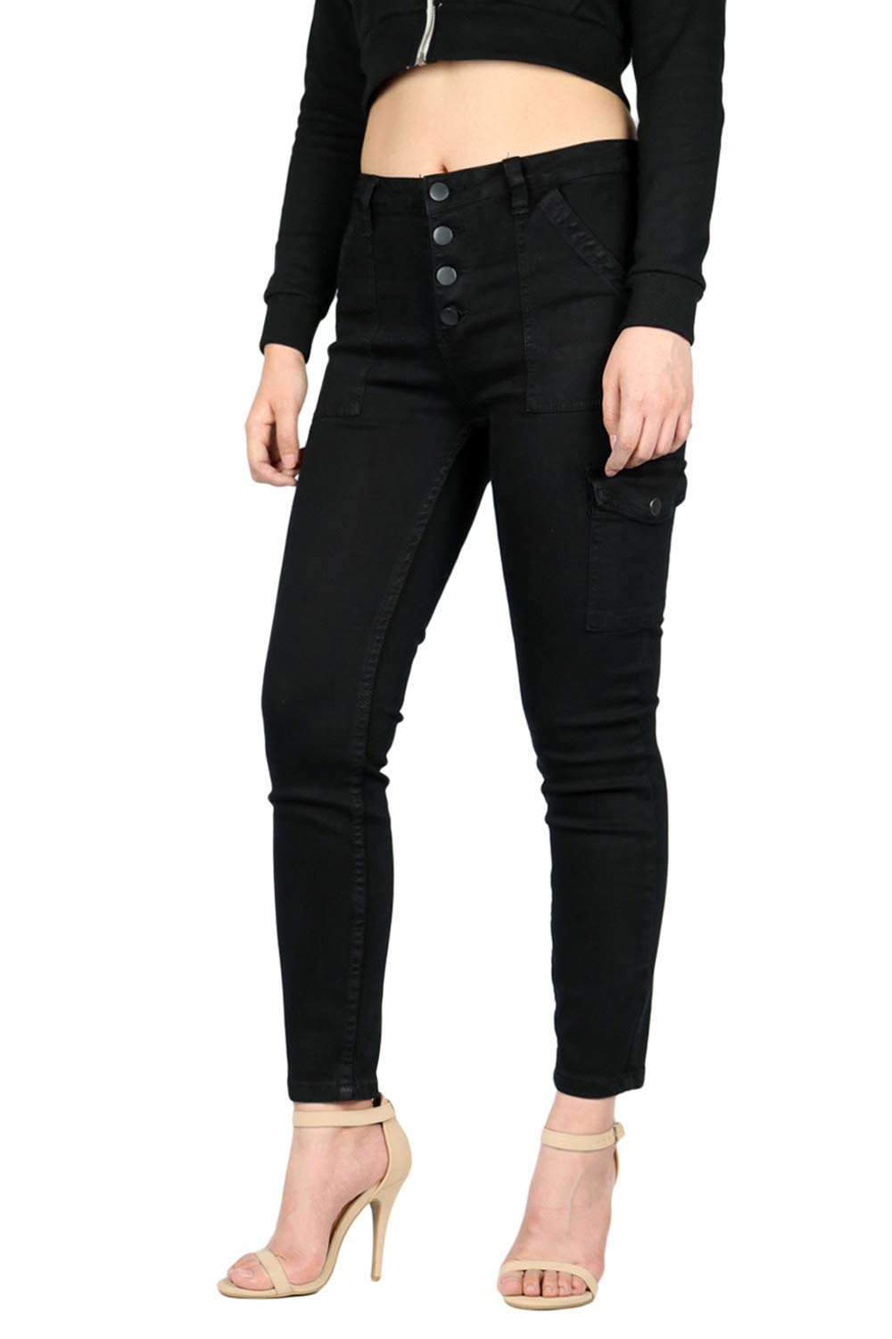Mersenne Womens Button up Skinny Cargo Pants