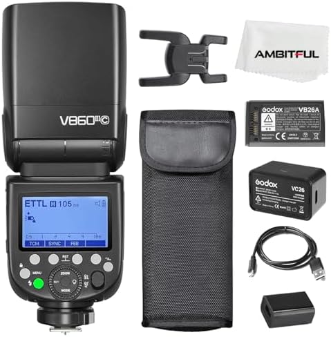Godox V860III-C TTL 2.4G GN60 HSS Camera Flash with 10-Speed Adju...
