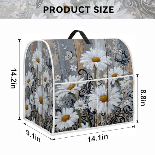 Image of 4.5 qt and All 5 qt Kitchen stand mixer Dust Cover, Kitchen Appliance Protective Covers with Top Handle and Pocket, Daisy