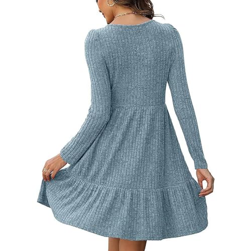Robe pull col rond femme anti-froid coupe ample pour silhouette élancée hiver