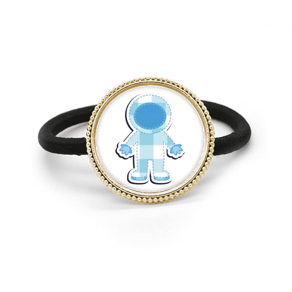 Élastique à cheveux en métal argenté astronaute accessoire queue-de-cheval