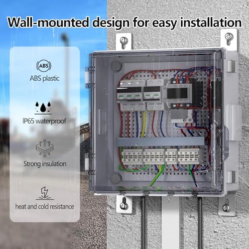 Image of ABS Electrical Junction Box, Ventilated Design, Cable Grommets, IP65 Waterproof Enclosure, Indoor /Outdoor Use with Mounting Panel.. (Clear Cover, 13 inchx13 inchx5.1 inch)