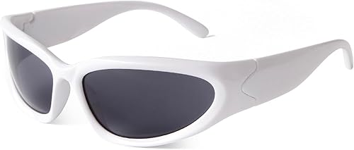 ADE WU Gafas de sol envolventes para mujeres y hombres, gafas de sol de moda y2k Swift ovaladas futuristas para rave