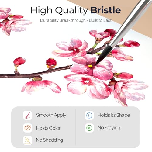 Image of Nicpro Detail Paint Brushes 10 PCS Aesthetic Fine Tip Professional Miniature Painting Artist Brush Set for Micro Detailing Acrylic Watercolor Oil Craft Models Rock Army Paint by Number for Adult