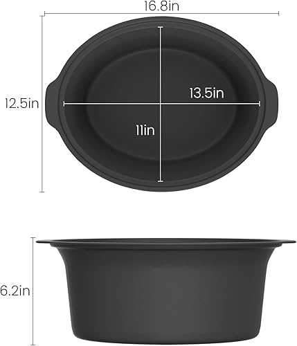 Miniatura 4 de HOMECOOKIN Olla de cocción lenta programable digital de 10 cuartos de galón con temporizador, pequeño aparato de cocina para cenas familiares, CR
