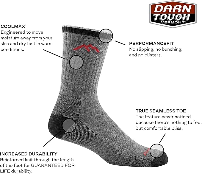 Darn Tough Vermont Men's Coolmax Micro Crew Cushion Socks2