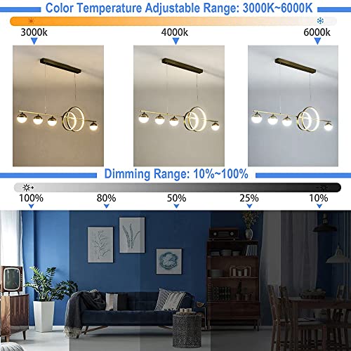 Lustre LED suspendu 48W à hauteur réglable 120cm et intensité variable par télécommande - 2