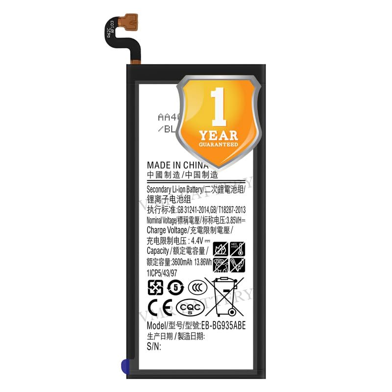 Image of Original EB-BG935ABE Battery Compatible for Samsung Galaxy S7 Edge (SM-G935F, SM-G935FD, SM-G9350) - (3600mAh) - 1 Year Warranty K7