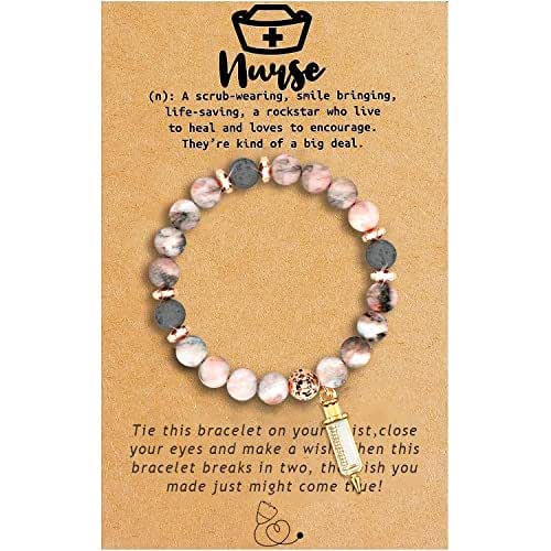 Nurse Bracelet Nurse Jewelry for Women Natural Stone Beaded