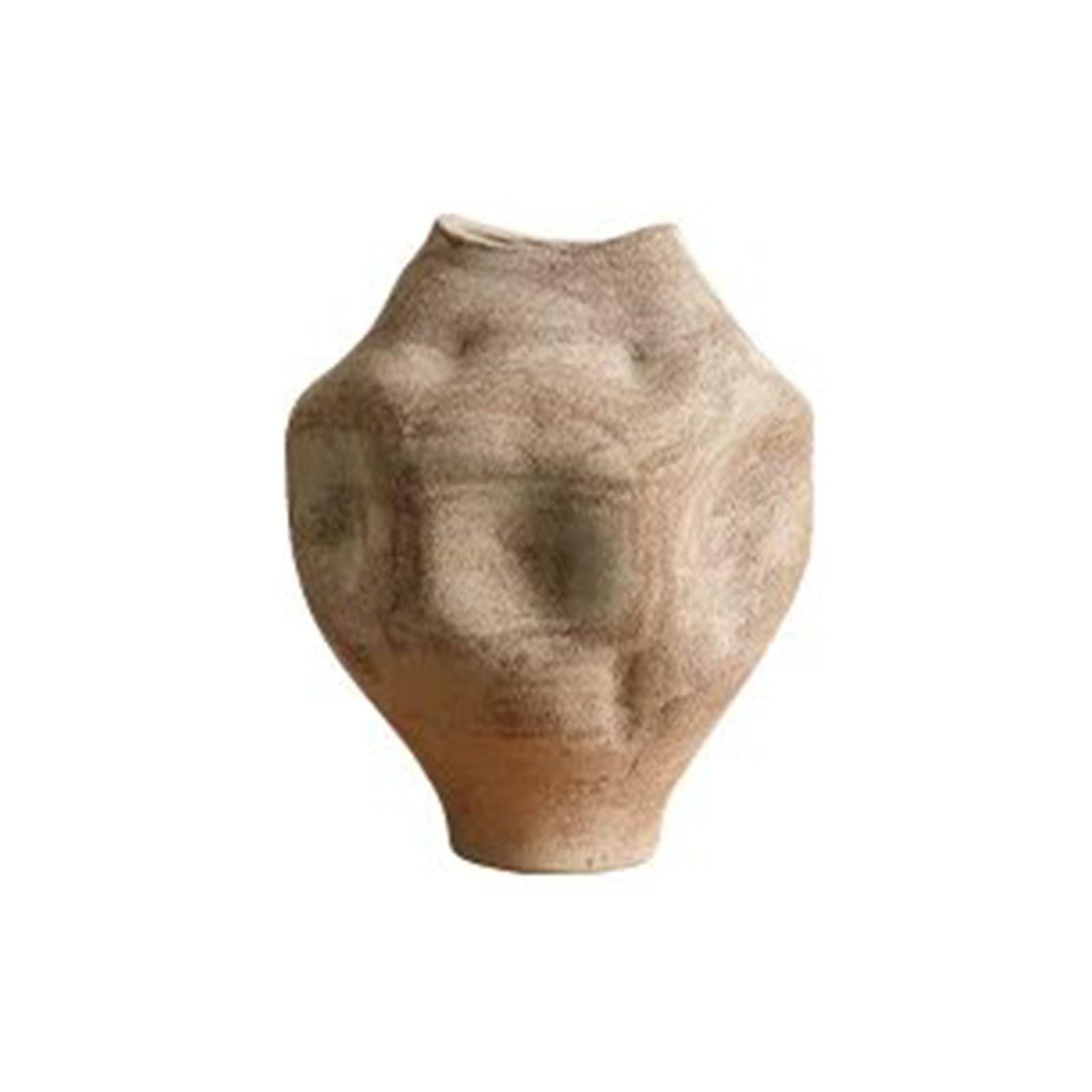 Home Decor Ceramic Vase, Vintage Irregular Vase, Ornament for Kitchen, Dining Table Centerpiece, Living Room, Study, Fireplace, Thickened(Size:24.5 * 24.5 * 25CM,Color:B)