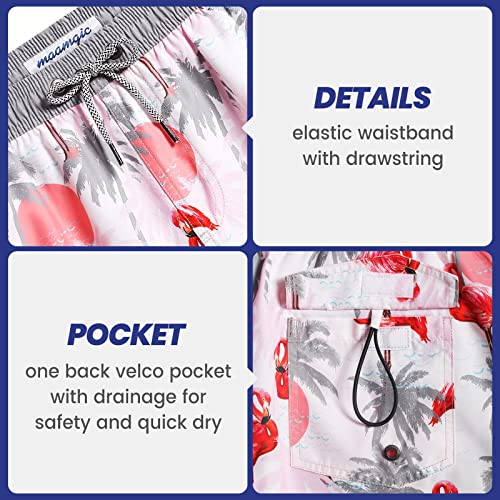 Image of maamgic Mens Boys Short 80s 90s Vintage Swim Trunks with Mesh Lining Quick Dry Swim Suits Board Shorts