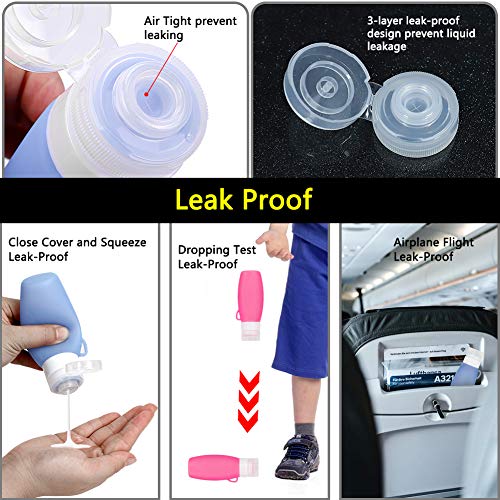 image for RITPACK Leak Proof Travel-Bottles TSA Approved Containers, 3oz Squeeze