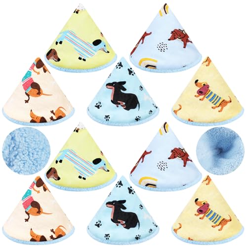 Image of Timgle 10 Pcs Coral Velvet Pee Covers Baby Boy, Strong Water Absorption Pee Shield for Baby Boy, Reusable Diaper Changing Accessory for Boys Newborn Gift(Dachshund)