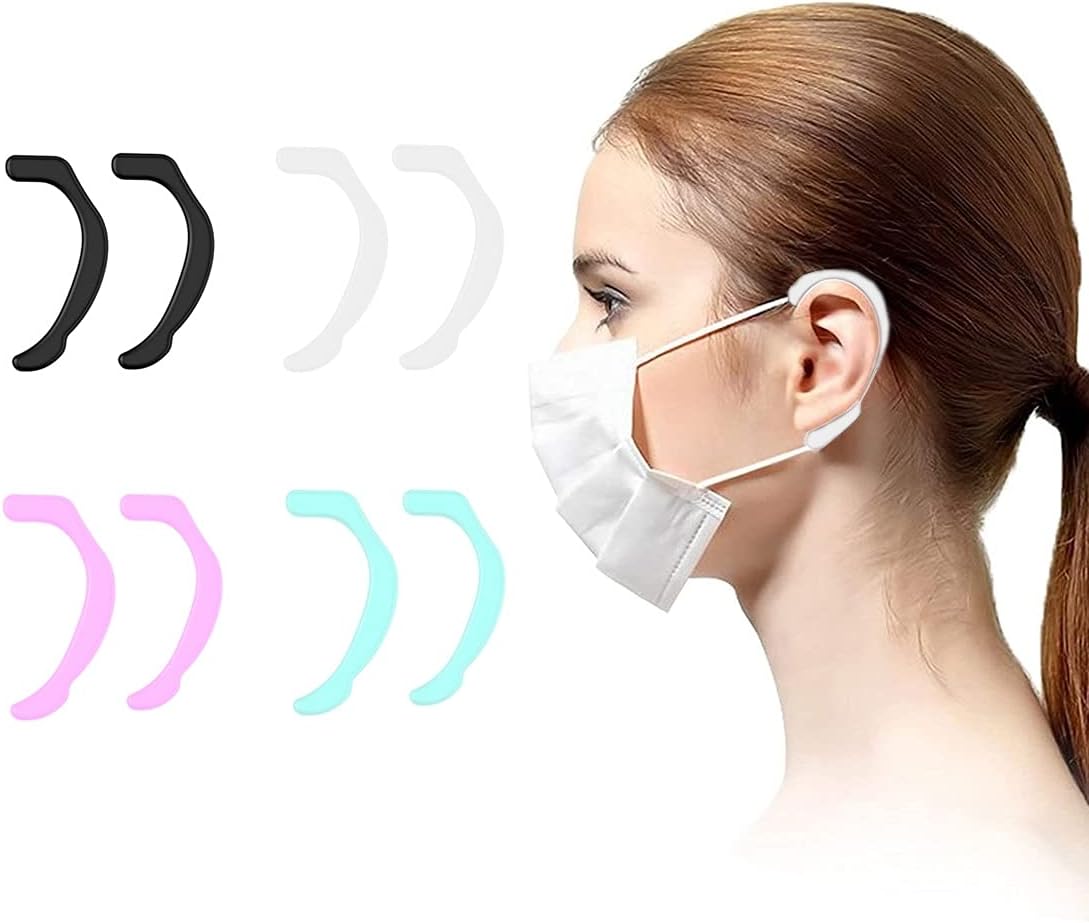 (4 Pairs) Mask Ear Protecting Ear Protectors for Masks face mask ear saver mask Ear Protector,Hook Silicone Sleeve to Prevent face mask Rope Ear Pulling, Effectively Relieve Ear Pain