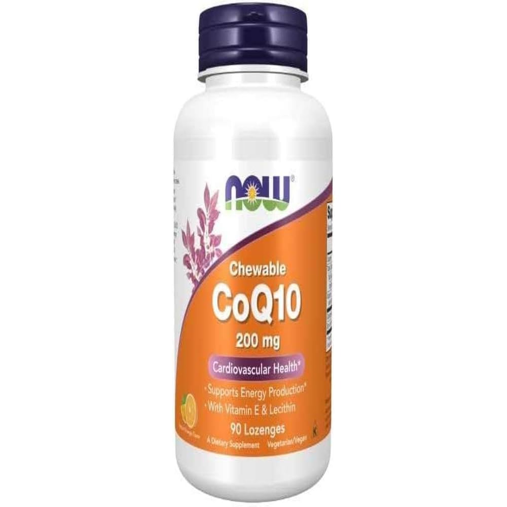 Now Foods CoQ10 200mg w/Lecithin + VIT-E 30 Lozenges, 20 g
