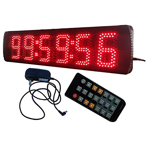 Cronómetro digital CGOLDENWALL de 5" con LED rojo, reloj de conteo regresivo o progresivo para eventos deportivos, semiesterno, sin trípode miniatura 1