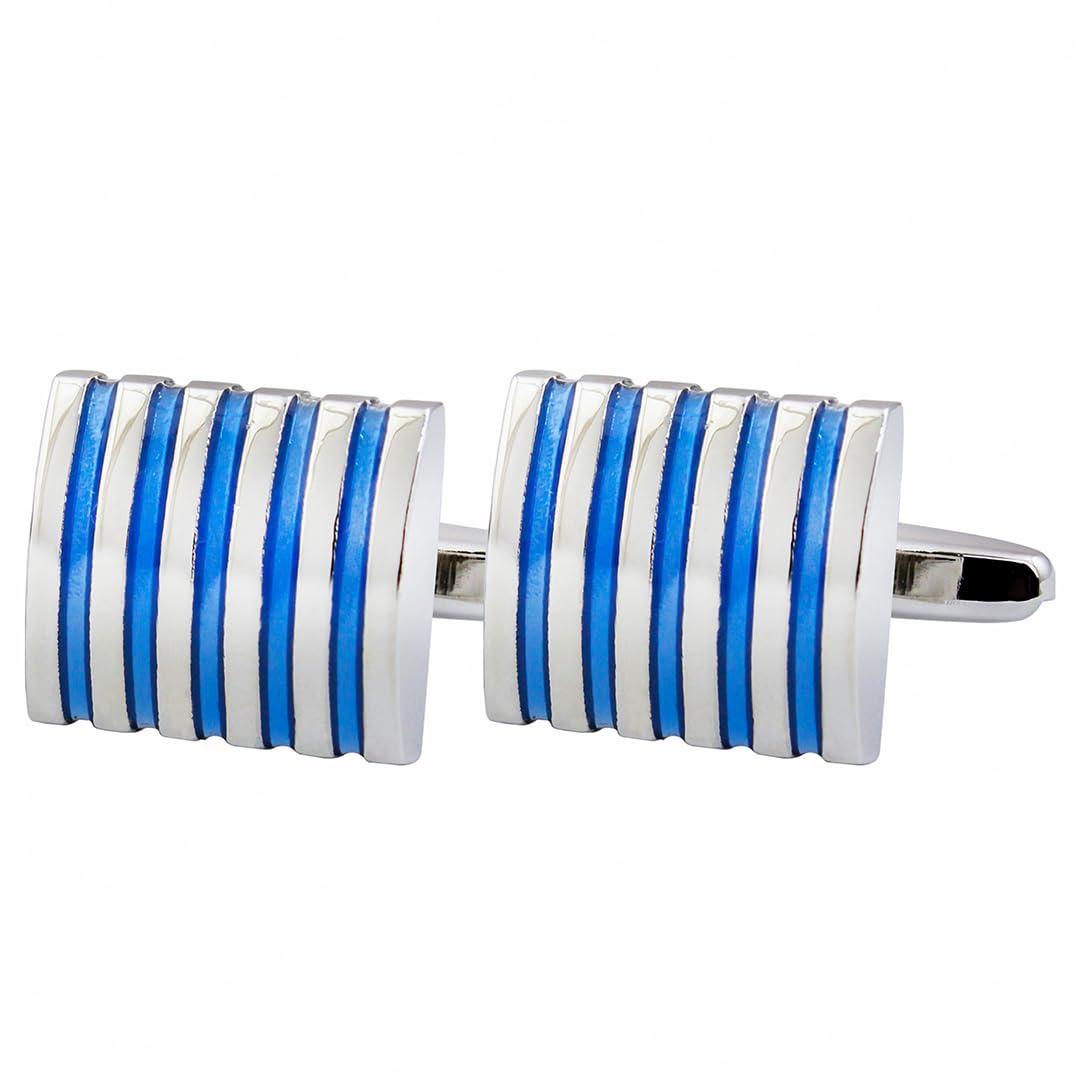 Peluche Blue Enamel Stripe Cufflinks for Men (B01BOM85IG) Amazon Price History, Amazon Price Tracker