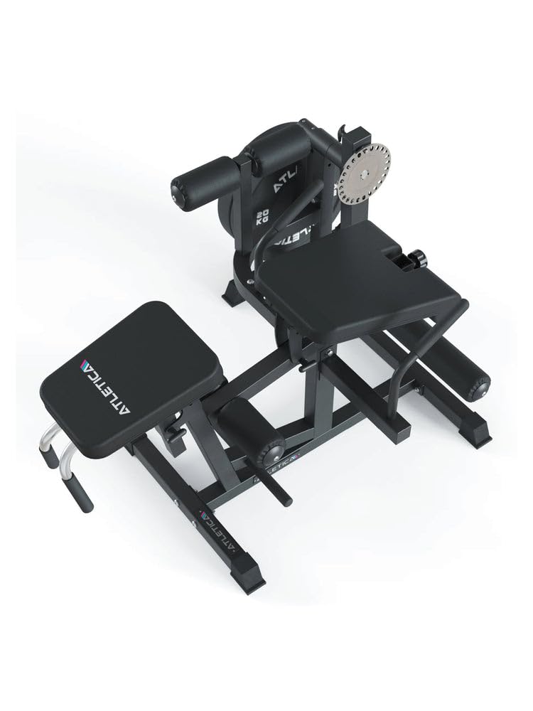 ATLETICA FullBody Multitrainer | Leg Curl | Multifunción para ejercicios de pierna, abdominales y espalda | Carga de placas | Carga máxima de hasta 350 kg