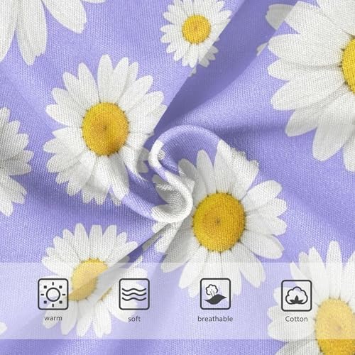 White Daisies Yellow Purple Girls Underwear Toddlers 2t Cotton Panties for Girl Print Underpants Briefs3