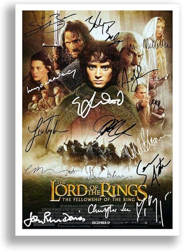 Mounted Gifts The Lord Of The Rings The Fellowship Of The Ring Cast Signed A4 Poster Photo Print Framed Autograph Gift Movie Film (A3 POSTER ONLY)