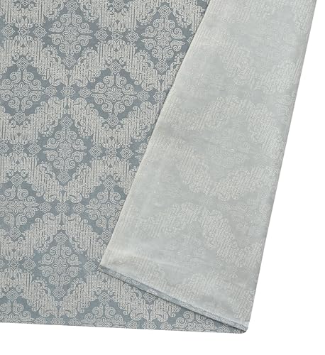 Image of Yarnis Damas Printed Room Darkening Polyester Curtains 5 Feet Long Set of 2 for Door & Windows Living Room, Grey, Parda