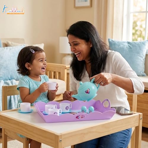 Image of Frozen Tea Party Set - Elsa & Anna Pretend Play Kitchen Toys for Kids, 12 Pcs Battery-Operated Tea Kettle with Boiling Sound & Music, Interactive Birthday Gift for Girls & Boys Ages 3+