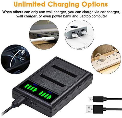 PowerTrust 2Pack NP-BN1 NPBN1 Battery + LED USB Charger for Sony Cyber-shot DSC-W800 DSC-QX10 DSC-QX30 DSC-QX100 DSC-TX10 DSC-TX20 DSC-W830 Digital Camera