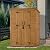 MCombo Large Outdoor Storage Shed with 6 Shelves, Outside Wooden Storage Cabinet with Double Lockable Doors, Oversize Garden Tool Shed with Waterproof Asphalt Roof for Patio Yard Lawn 1738 (Natural)