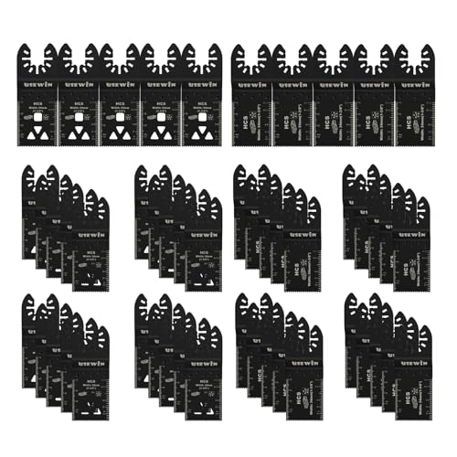 50 PCS Oscillating Tool Blade, Universal Multitool Blades Oscillating Saw Blades Quick Release Multi Tool Blades Kits for Wood and Plastic Cutting