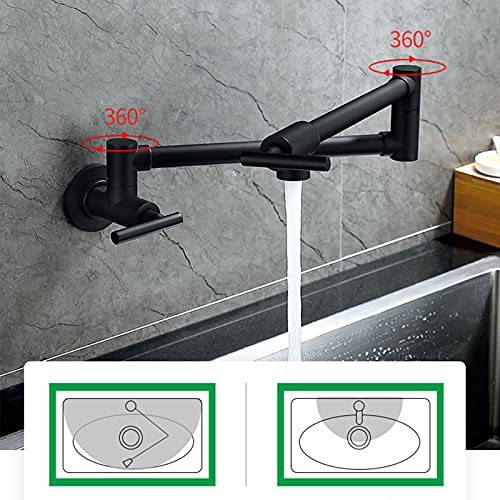 Robinet mural laiton brossé pliable et extensible pour cuisine - 5