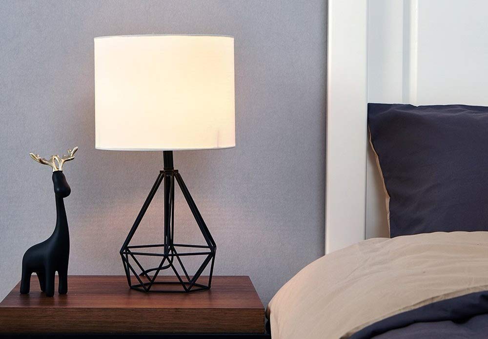 DSJJ Lron simple diamond lamp Modern Black Hollowed Out Base