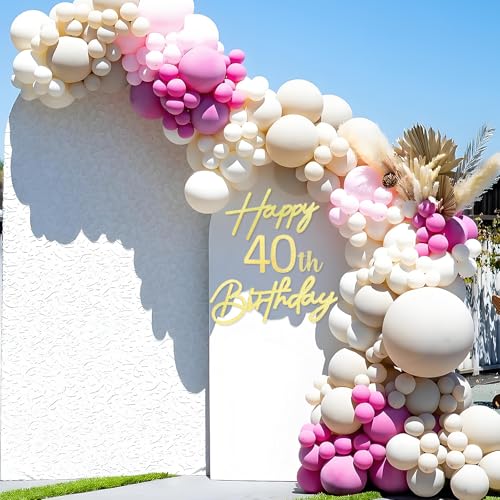 Image of Happy Birthday with 0-9 Numbers Sign for Backdrop - Glitter Felt Custom Age Happy Birthday Decal for Balloon Arch Birthday Decorations Baby Shower - Glitter Gold