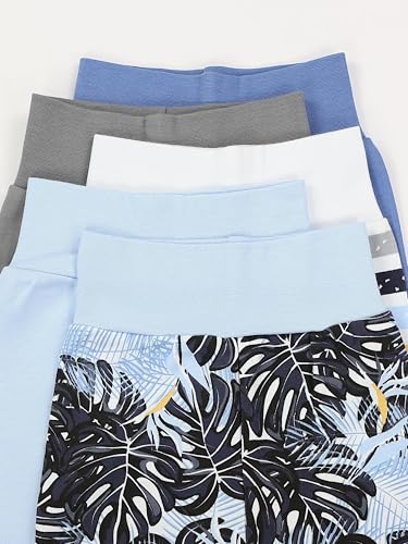 TupTam Unisex Baby Pumphose Sommershorts Baumwolle 5er Pack, Farbe: Koala Streifen Mintgrün Grau Orange Jeans, Größe: 98/104