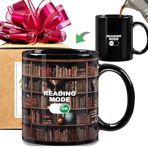Taza de café de porcelana con cambio de color 11 oz negra miniatura 1