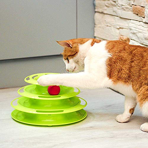 Ferplast Interactive Cat Toy TWISTER Teaser Cat Toy with Non-Slip Feet, 4 Layers, 3 Balls Included, diameter 24.5 x 13 cm - Image 4