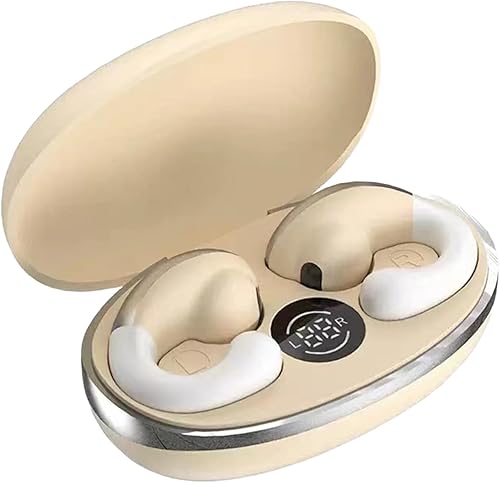 Costnzo Auriculares inalámbricos, auriculares no dentro del oído, pantalla LED Bluetooth 5.3, auriculares impermeables con tapones para los oídos