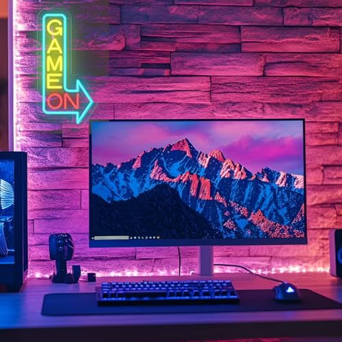 Image of LED Game Sign Game Zone Neon Signs Gaming Room Wall Art Decor Man Cave Lights Signs Gamer Home Bedroom Decoration USB Powered Brightness Adjustable