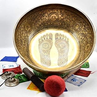 16 inch Gorgeous Buddha Foot Itching Tibetan Singing Bowl Handmade in Nepal-Meditation,Healing-Sound Bath-Tibetan Bowl-Yoga And Relaxation