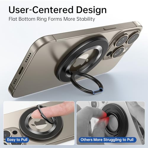 SYNCWIRE Magnetic Phone Ring Holder for MagSafe, 360° Rotation Cell Phone Grip Stand Finger Ring Kickstand Two-Sided Magnet Compatible with iPhone 17 Pro Max 16 15 14 13 12 MagSafe Accessories by SYNCWIRE - Image 5